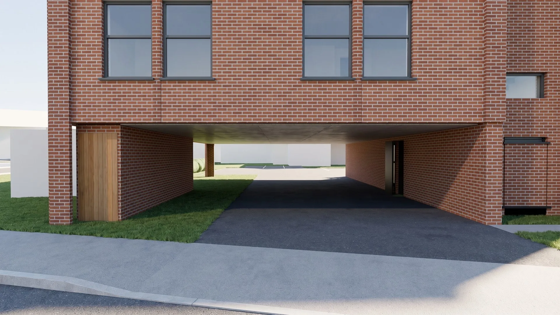 Final CGI, drive-through undercroft, residential case study