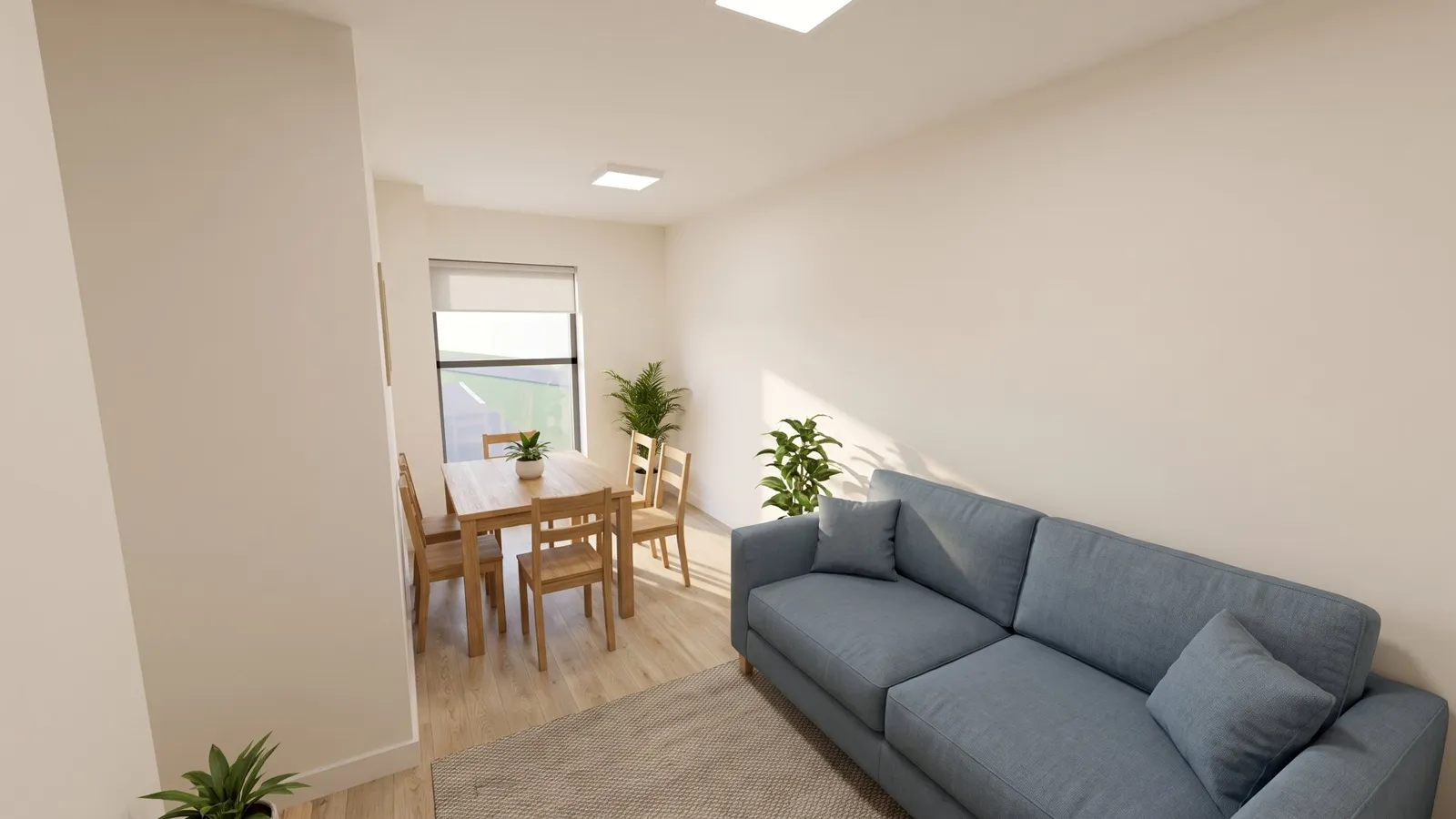 Final CGI, communal room, residential case study