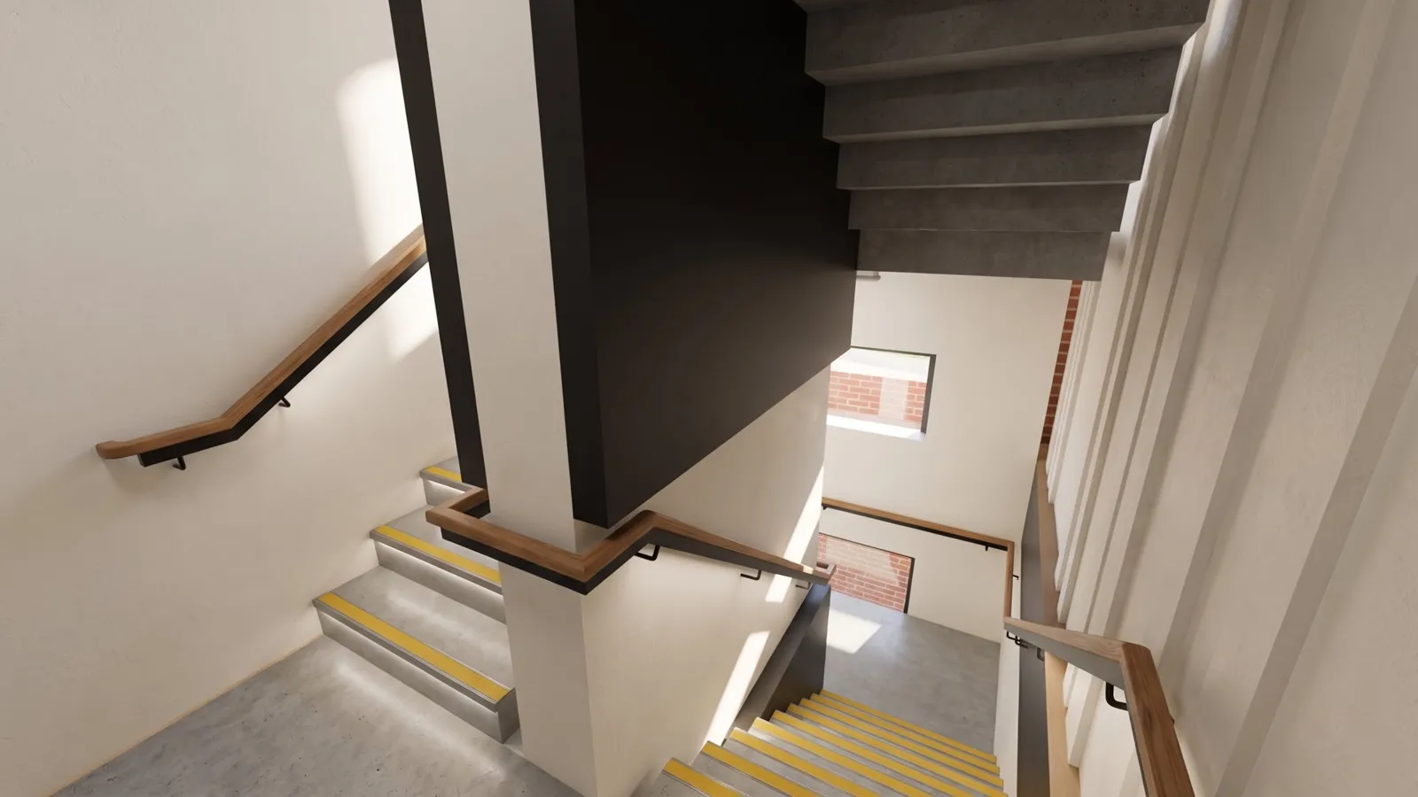 Final CGI, stair core, residential case study