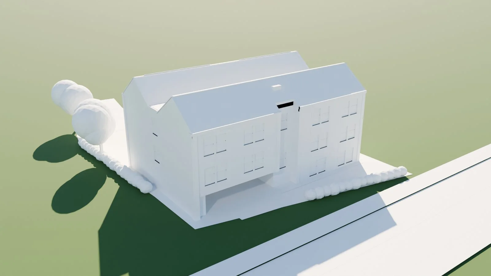 Clay aerial model of a 14-apartment residential scheme in North West England