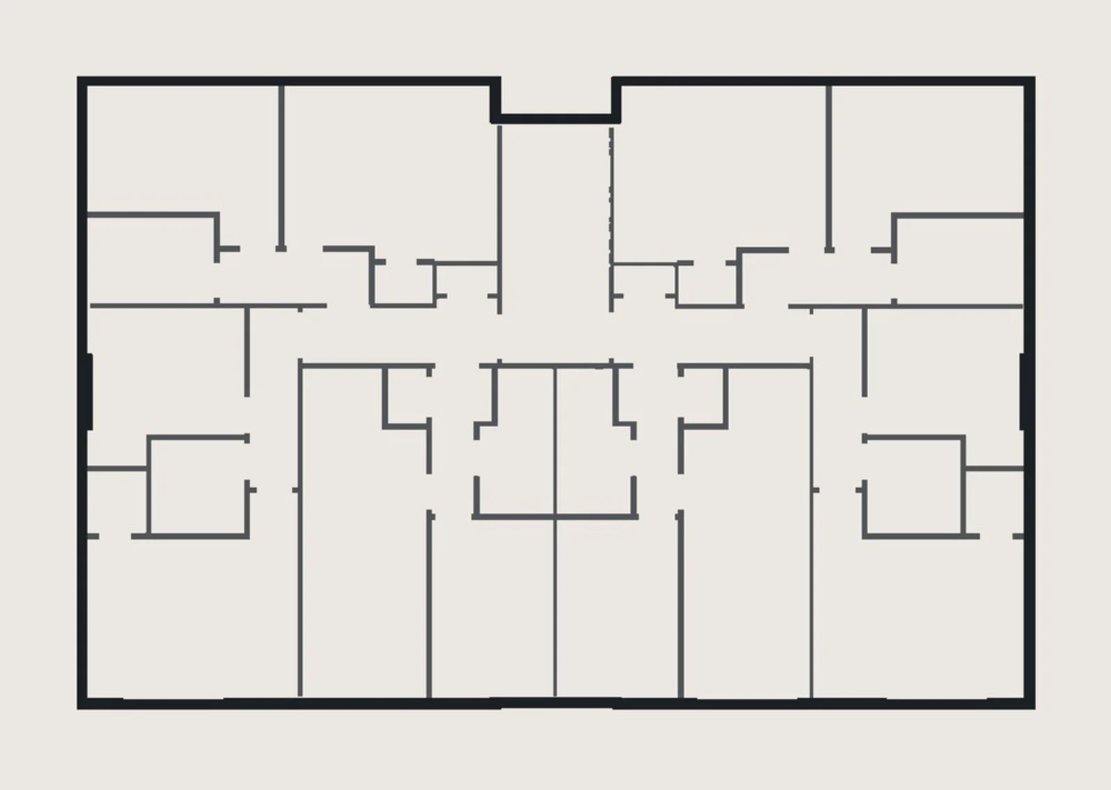 First-floor line drawing for the residential scheme