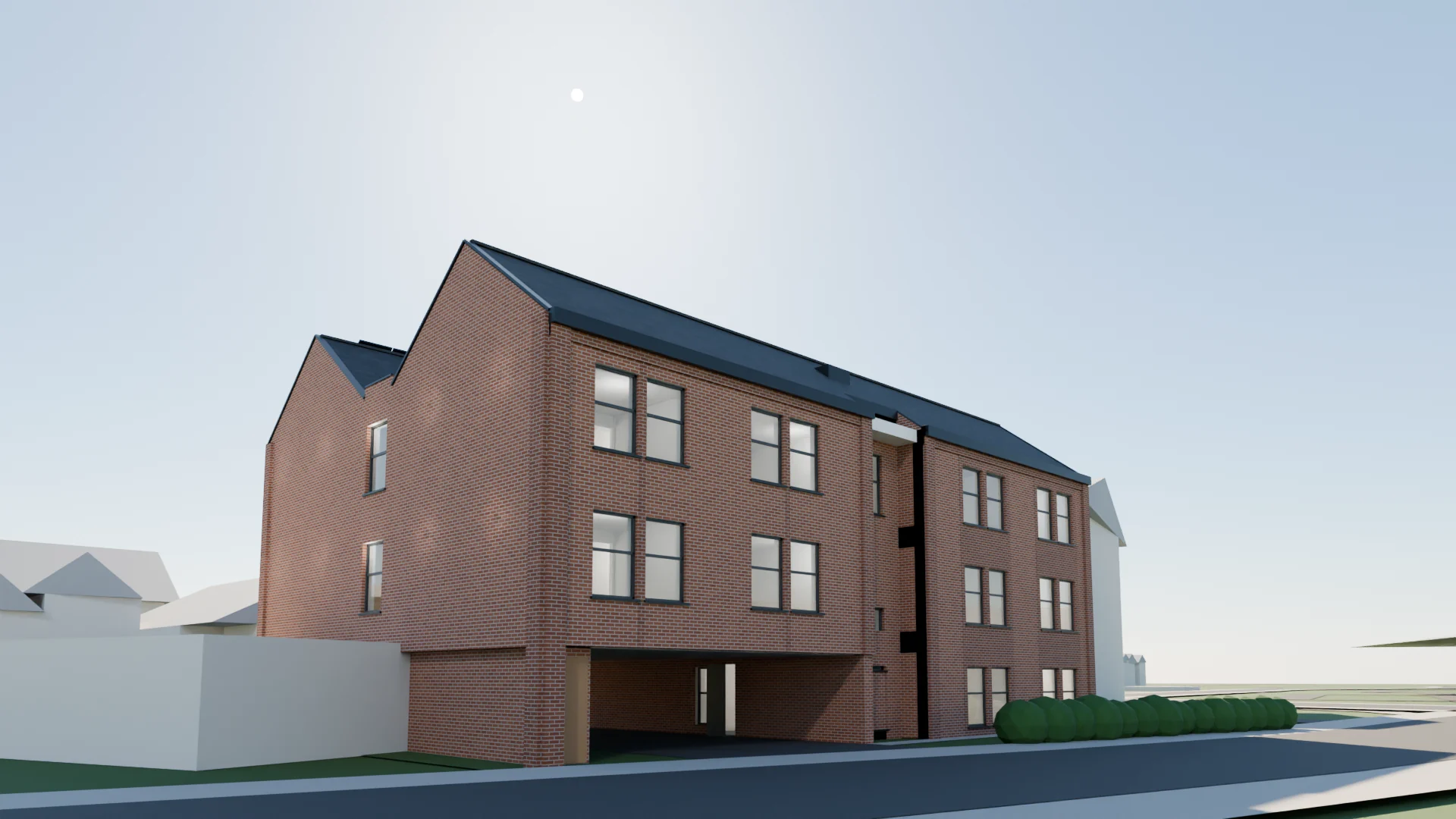 Street context comparison, With the scheme