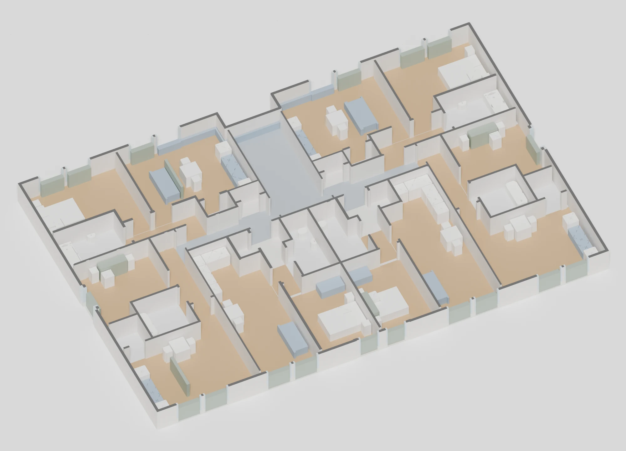 Three-dimensional floor plan